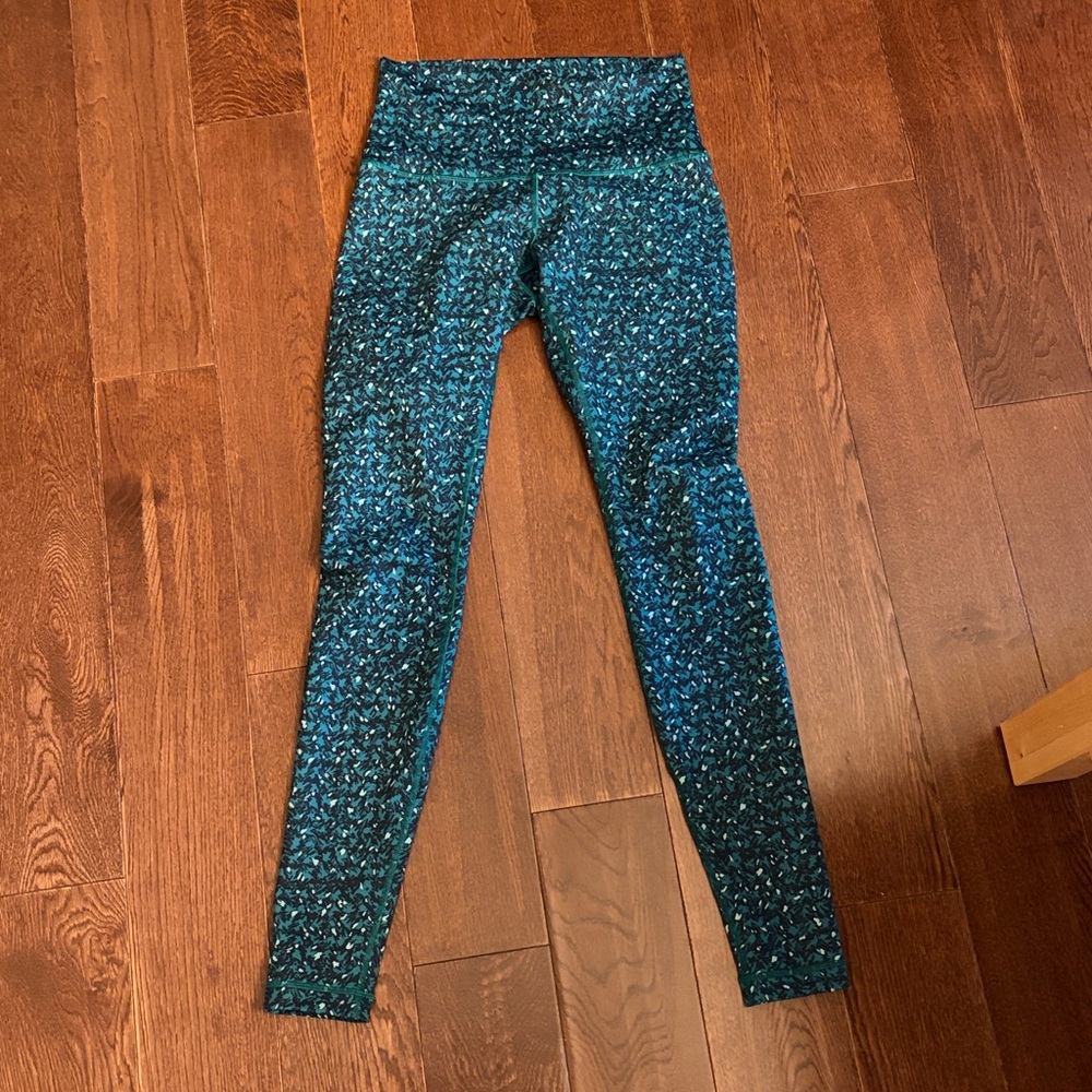 LULULEMON GREEN Wunder Under Pant (Hi-Rise) Patterned Geometric Leggings - Picture 3 of 6